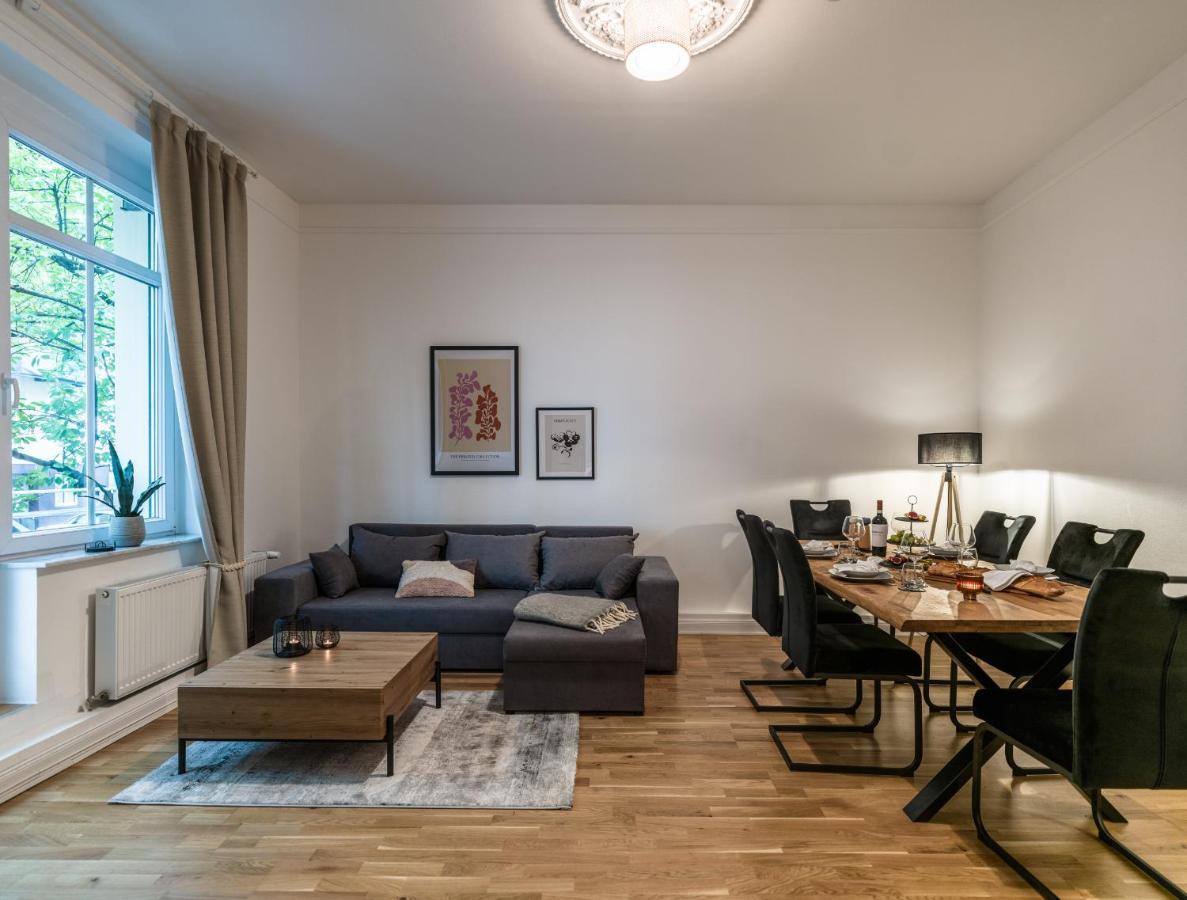Hochwertige Altbauwohnung Im Modernen Stil In Wiesbaden - Kueche - Terrasse - Wlan - Zentral Exterior photo