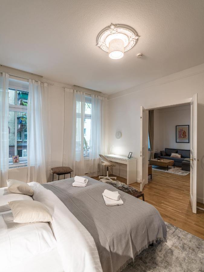 Hochwertige Altbauwohnung Im Modernen Stil In Wiesbaden - Kueche - Terrasse - Wlan - Zentral Exterior photo